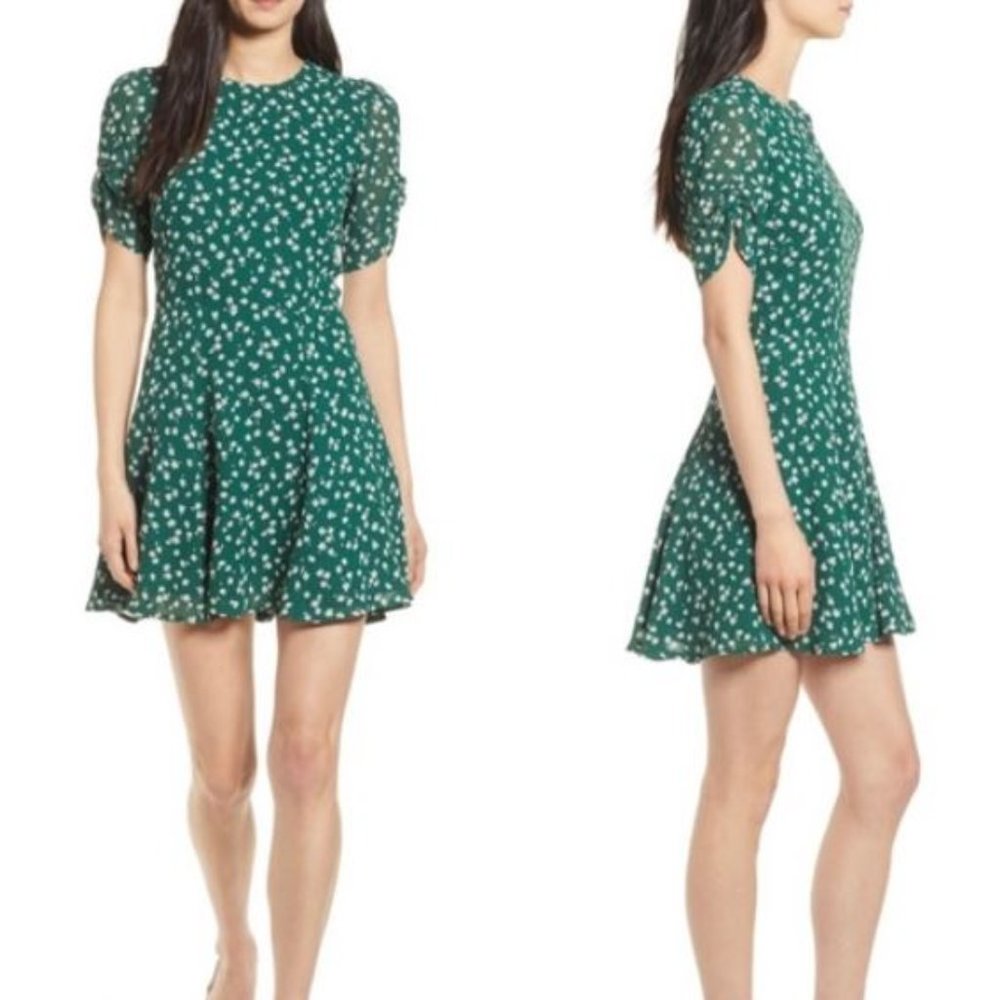 Reformation Gracie Dress in Green Floral